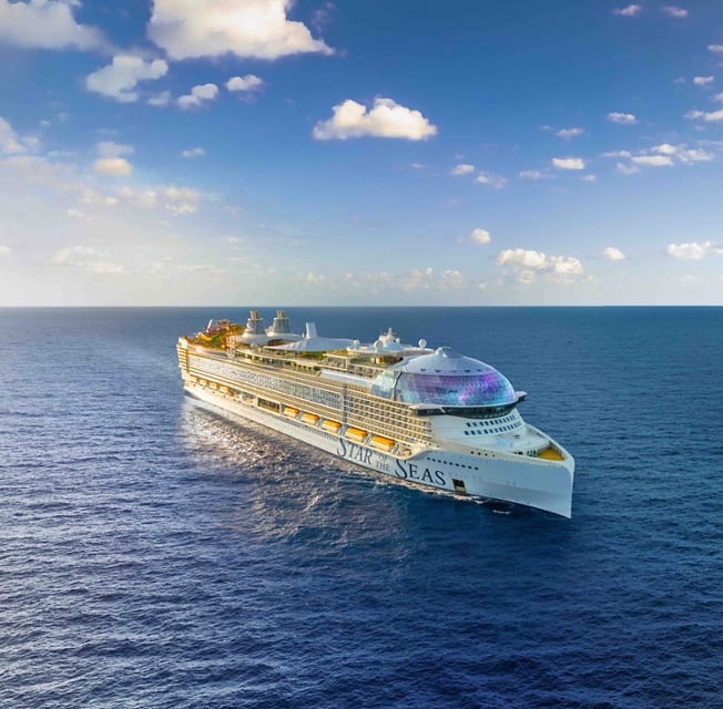 The Star of the Seas ship navigates the water